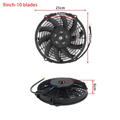 Universeel 7/9/10/12/14/16 Inch 12V 80W Car Radiator Koelventilator Blade Elektrisch Airconditioning Ventilatorset 2100RPM
