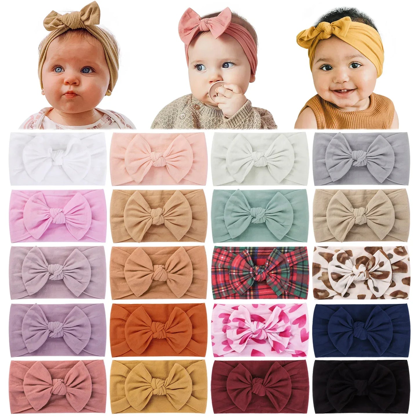 1Pc Baby Nylon Headscarf .Handmade Flower Headband voor pasgeboren meisjes, Peuter Elastische Haar Tulband
