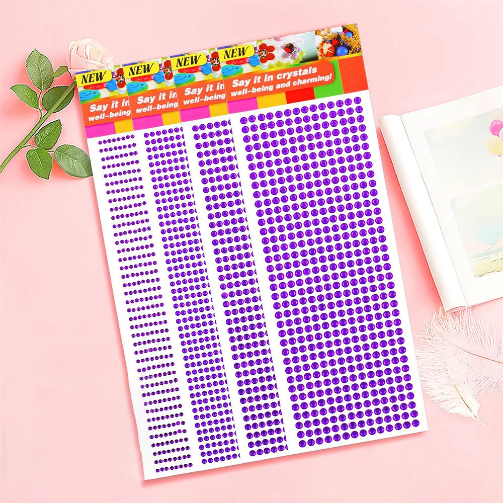 1040/900/504Pcs Acryl Drill DIY Crystal Rhinestone Self-Adhesive Stickers voor telefoonkasten, kaarten en ambachten