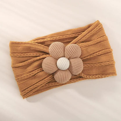 1Pc Baby Nylon Headscarf .Handmade Flower Headband voor pasgeboren meisjes, Peuter Elastische Haar Tulband