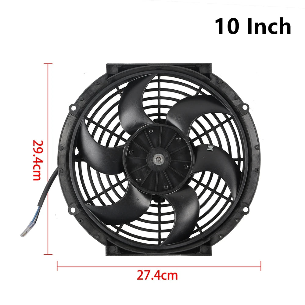 Universeel 7/9/10/12/14/16 Inch 12V 80W Car Radiator Koelventilator Blade Elektrisch Airconditioning Ventilatorset 2100RPM