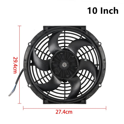 Universeel 7/9/10/12/14/16 Inch 12V 80W Car Radiator Koelventilator Blade Elektrisch Airconditioning Ventilatorset 2100RPM