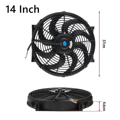 Universeel 7/9/10/12/14/16 Inch 12V 80W Car Radiator Koelventilator Blade Elektrisch Airconditioning Ventilatorset 2100RPM