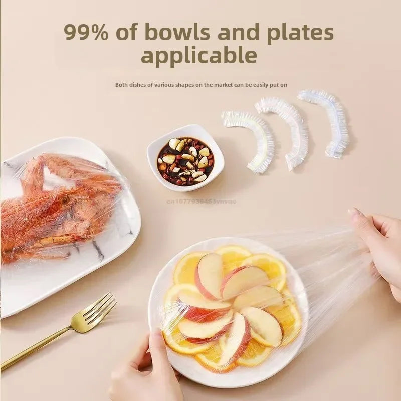 Kleurrijke wegwerpbare en herbruikbare voedselhoesjes Elastische Plastic Wrap voor Bowls, Fruit en voedselopslag