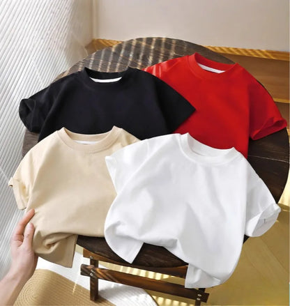 2-10Y kinderen pure katoen korte sleeve sleeve sleeve sleeve sleeve t-shirt baby jongens & meisjes zomer tops