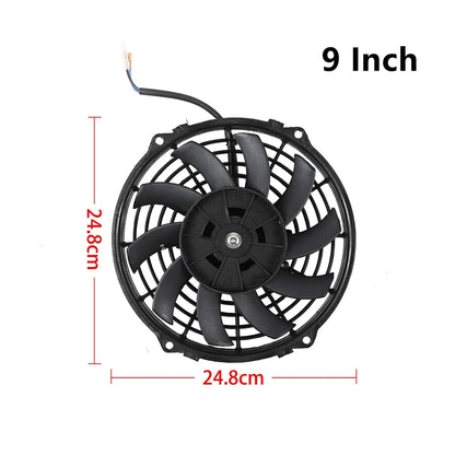 Universeel 7/9/10/12/14/16 Inch 12V 80W Car Radiator Koelventilator Blade Elektrisch Airconditioning Ventilatorset 2100RPM